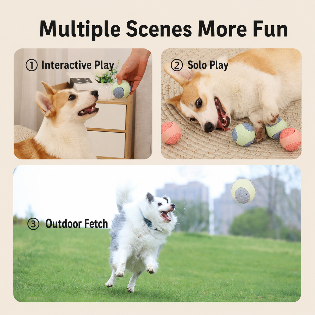 Durable, Squeaky Rubber Chew Ball