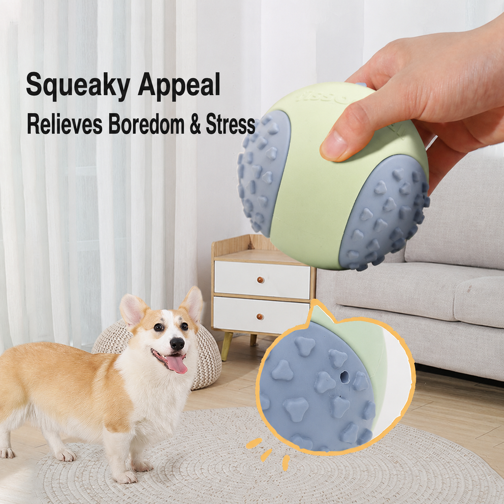 Durable, Squeaky Rubber Chew Ball