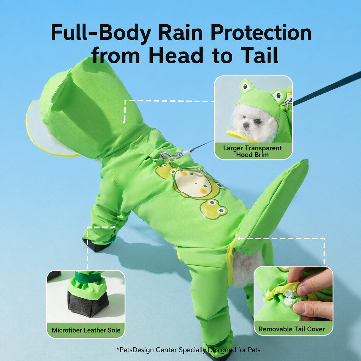 Full-Coverage Waterproof Pet Raincoat